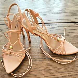 Taty Machado Strappy Sandals - Rose, Size 7 (Fits 7.5), 4-inch Heels